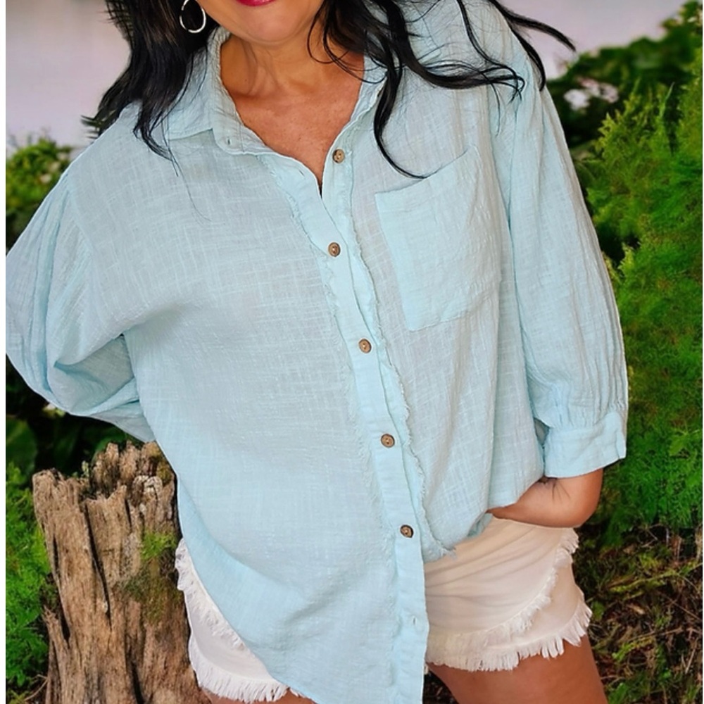 Davi & Dani light Aqua Casual Shirt